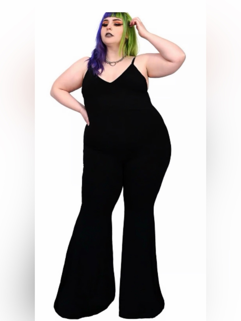 Foxblood mega flare jumpsuit